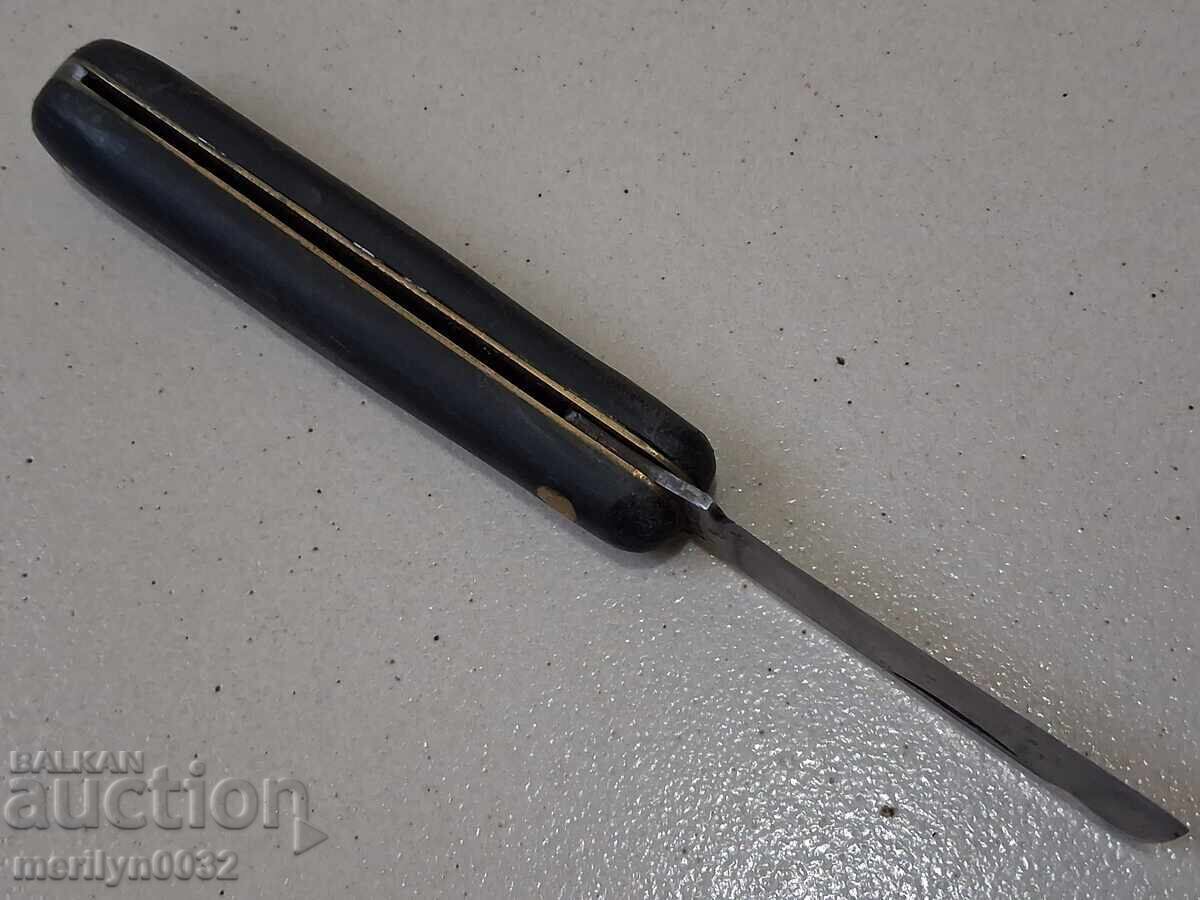 Παλιό μαχαίρι αμπελουργού με λαβή από βακελίτη με σήμανση - 5