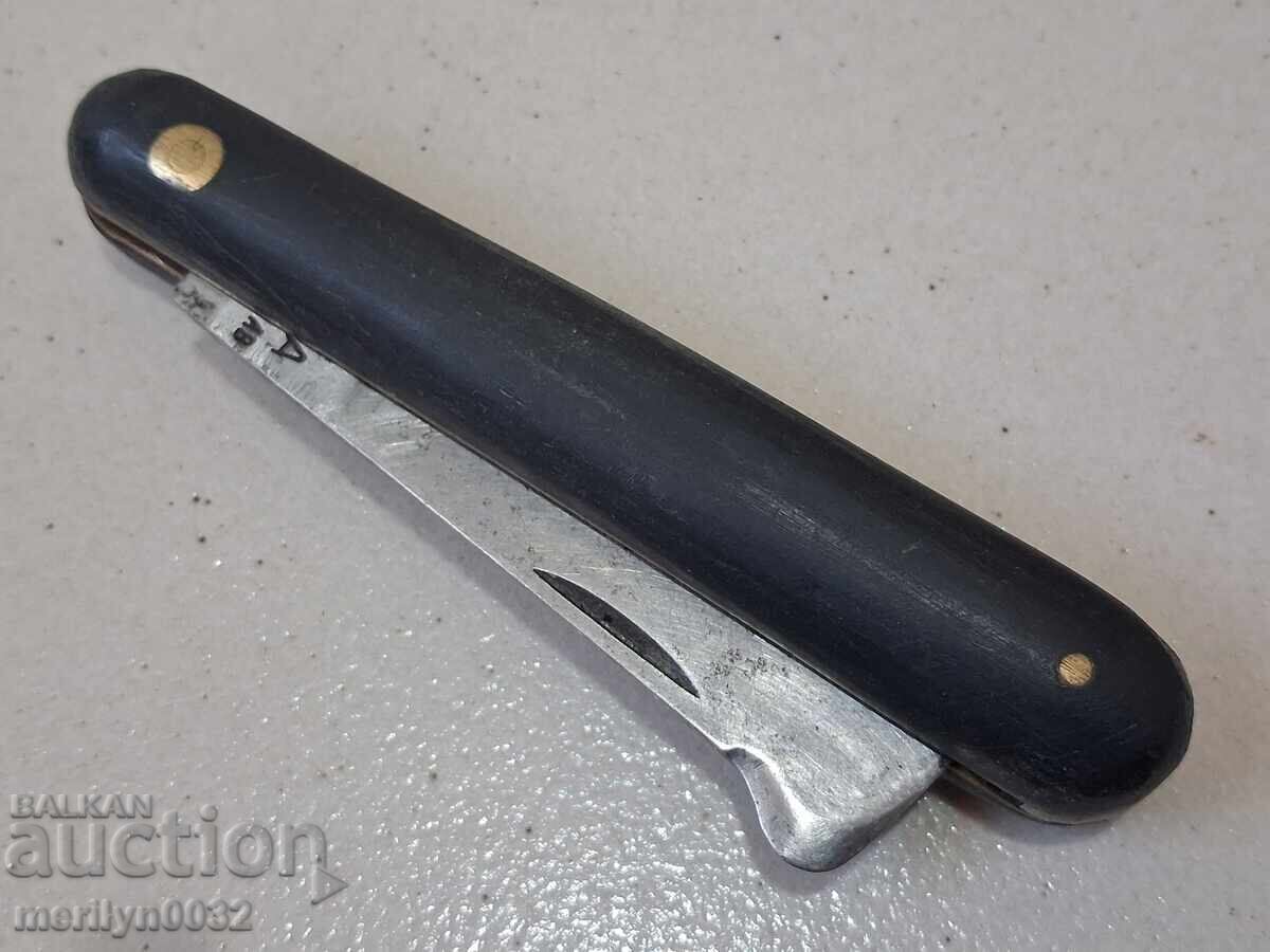 Παλιό μαχαίρι αμπελουργού με λαβή από βακελίτη με σήμανση - 6