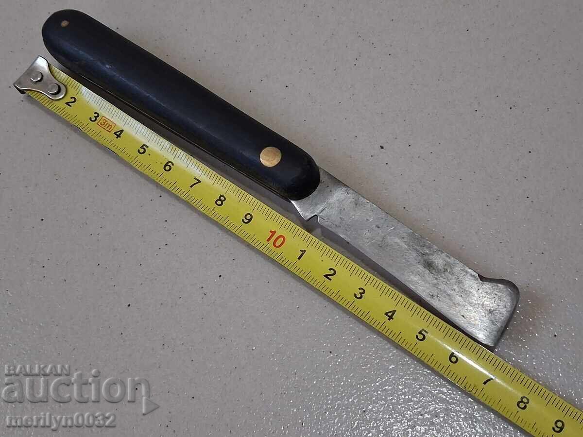Παλιό μαχαίρι αμπελουργού με λαβή από βακελίτη με σήμανση - 7
