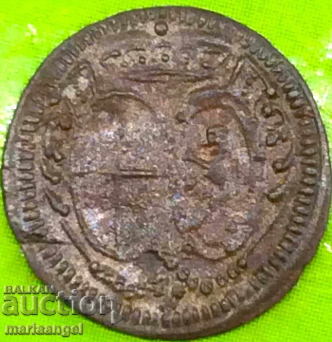 Σαξονία 1 pfennig 1716 Γερμανία - παλιό pfennig σήμα "Y" - 6