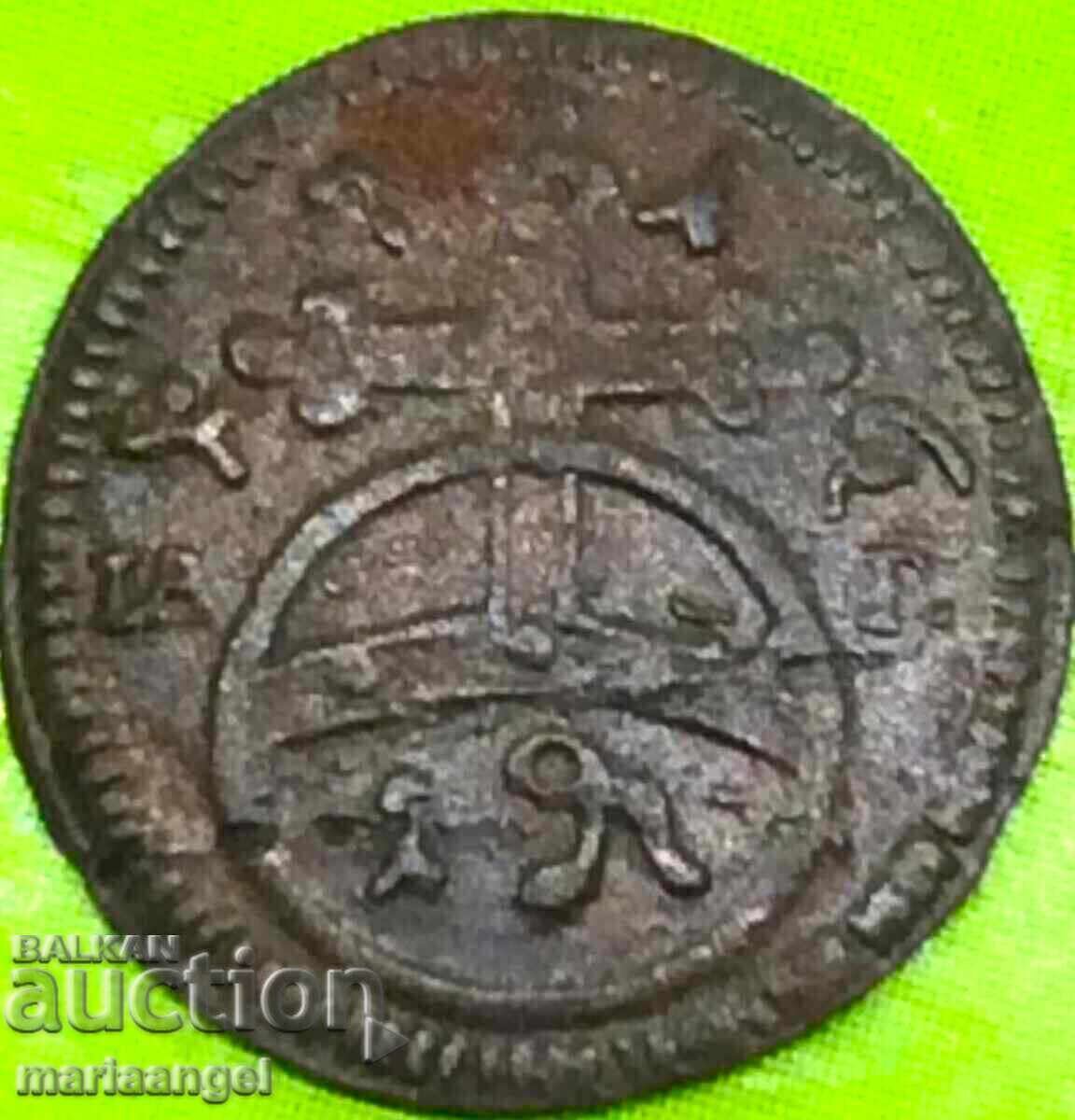 Σαξονία 1 pfennig 1716 Γερμανία - παλιό pfennig σήμα "Y" - 7