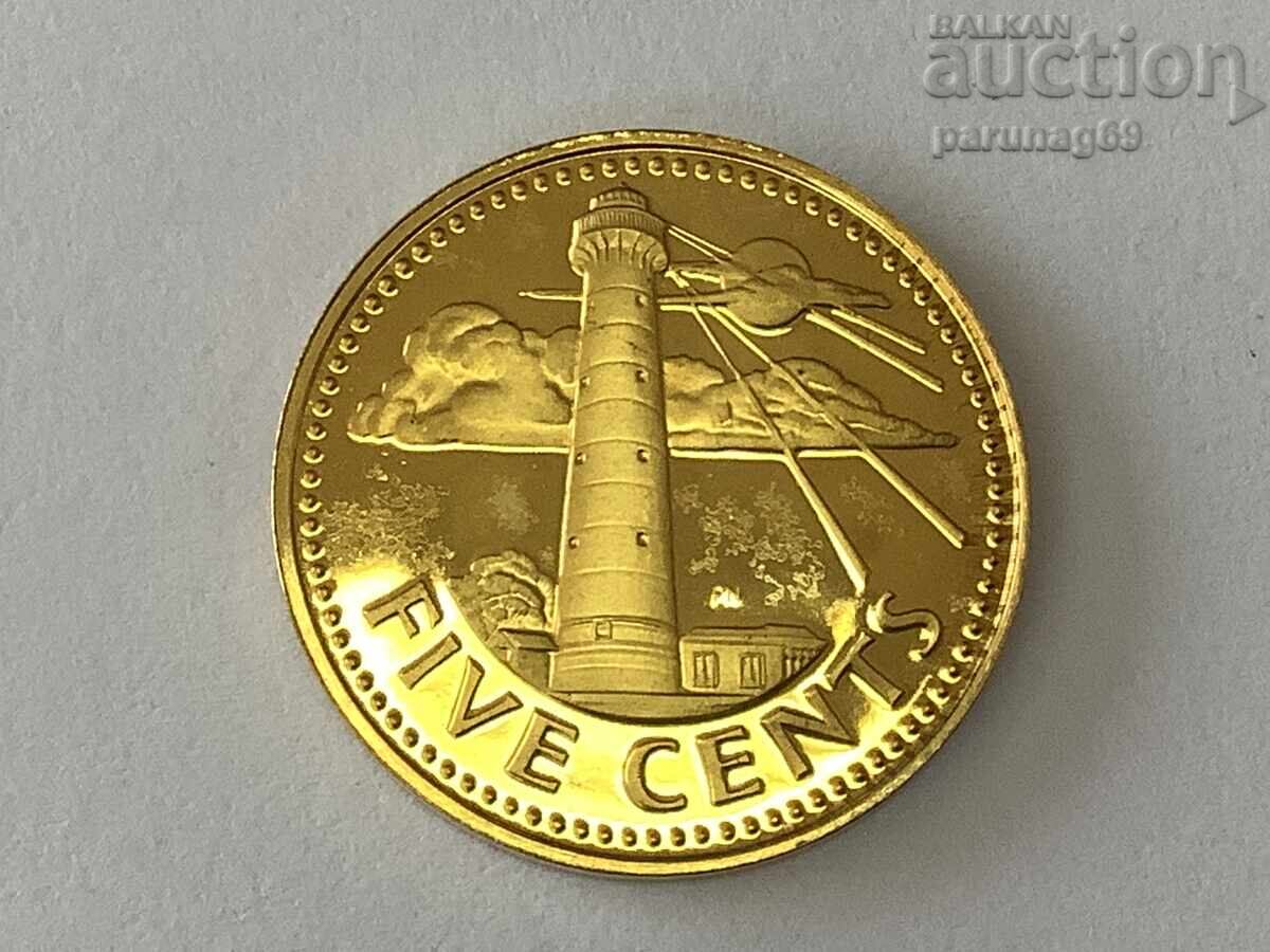 Барбадос 5 цента 1973 година с цена 4.40 лв. | € 2.25