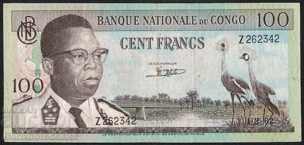 Κονγκό 100 φράγκα 1962 αντικατάσταση Pick 6R Ref 2342