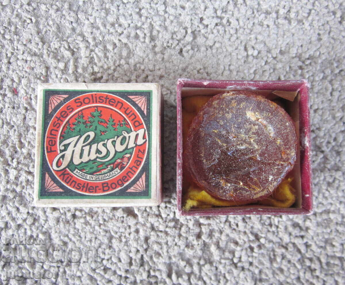 Δημοπρασία Παλιά γερμανική ρητίνη κολοφωνίου σε κουτί για δοξάρι βιολιού