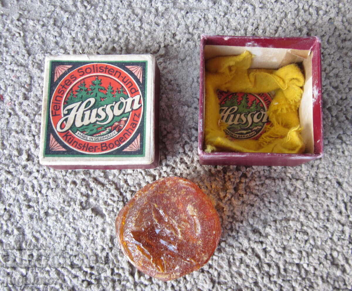 Παλιά γερμανική ρητίνη κολοφωνίου σε κουτί για δοξάρι βιολιού