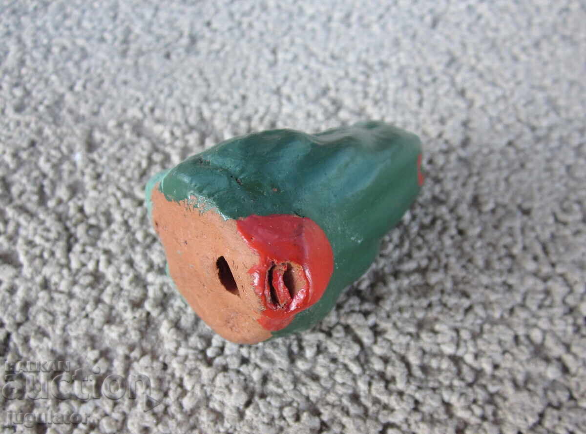 Παλιά Βουλγάρικη λαϊκή κεραμική σφυρίχτρα βατράχου - 5