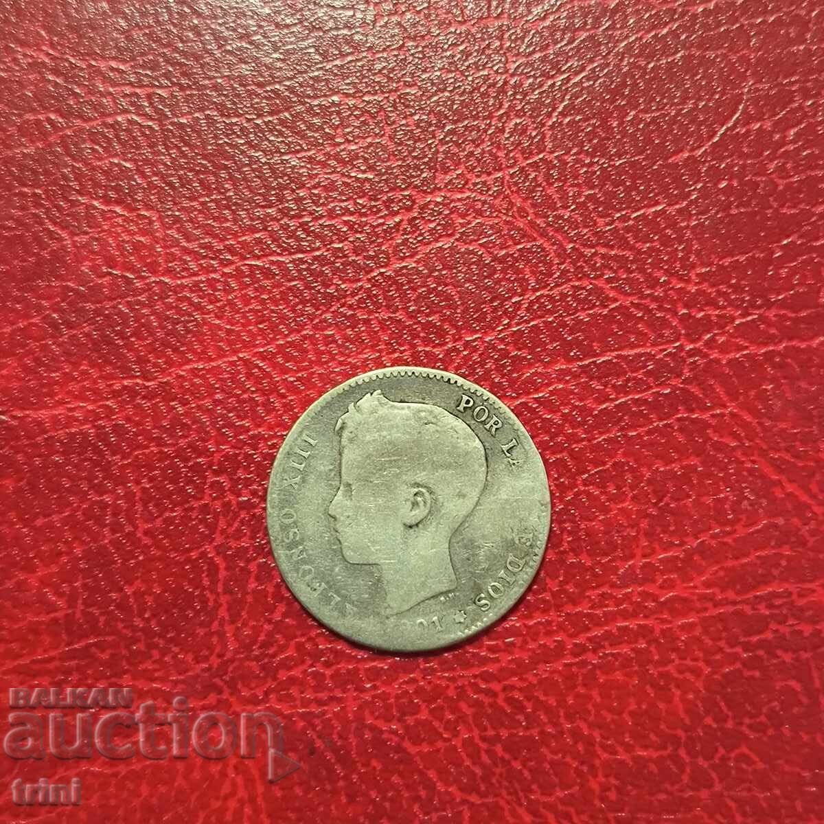 Spania 1 peseta 1901 cu preț 20.00 BGN | € 10.23 Spania 1 peseta 1901 cu preț 20.00 BGN | € 10.23