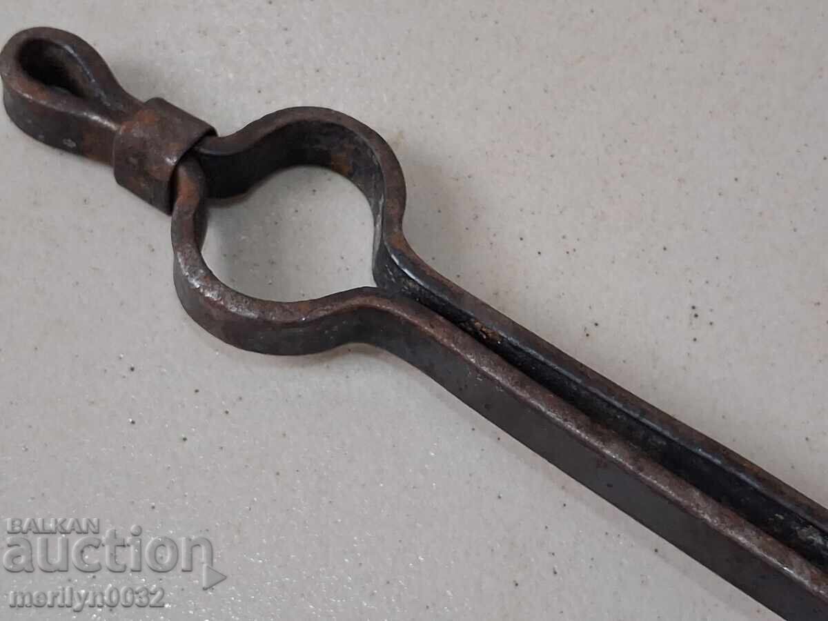 Dilaf vechi, clește, fier forjat pentru cuptor - 7