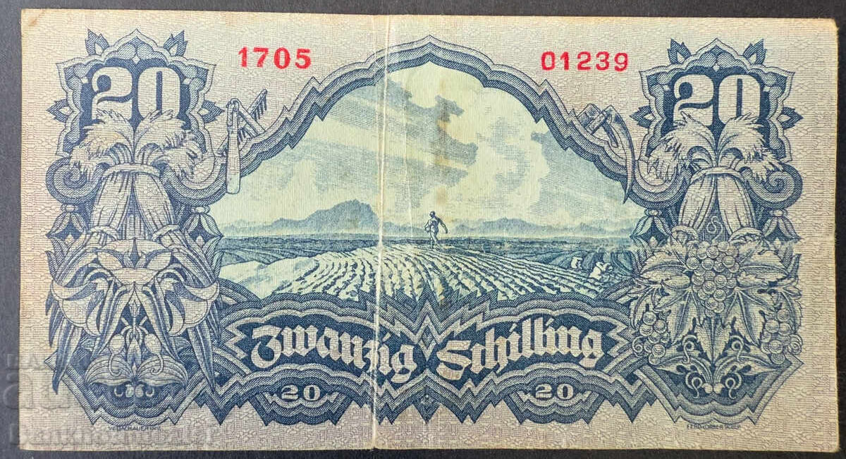 Austria 20 Șilingi 1945 Pick 118 Ref 1239 cu preț 90.00 BGN | € 46.02