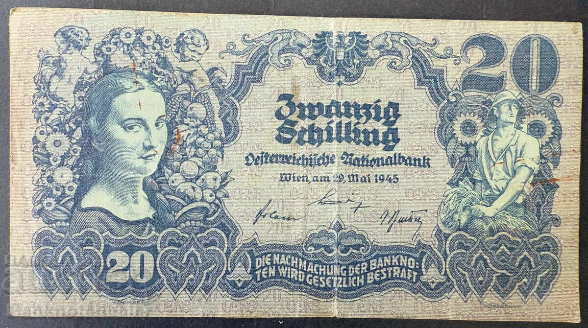 Austria 20 Șilingi 1945 Pick 118 Ref 1239