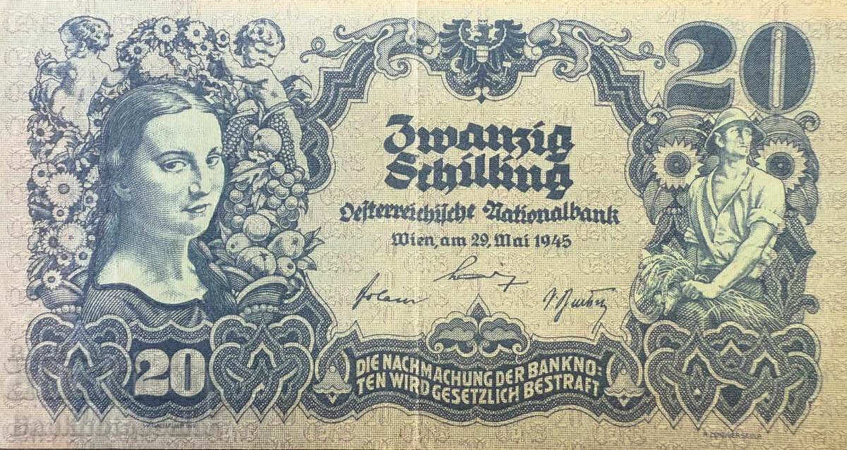 Αυστρία 20 Σελίνια 1945 Pick 118 Ref 2992