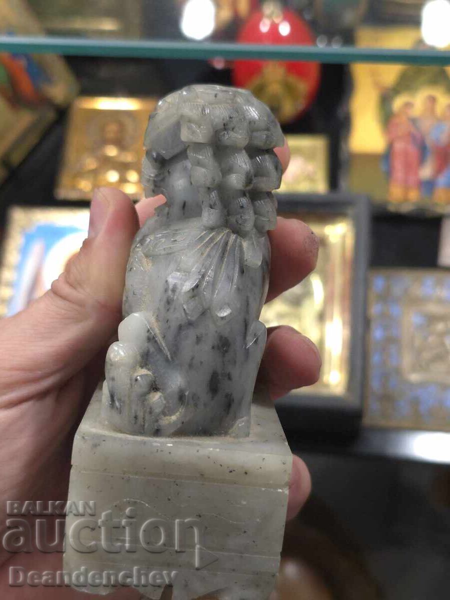 Δημοπρασία ΑΝΤΙΚΑ ΚΙΝΕΖΙΚΗ ΣΚΑΛΙΣΤΗ ΦΙΓΟΥΡΑ ΣΚΥΛΟΥ ΦΥΛΑΚΑ ΑΠΟ ΣΑΠΟΥΝΟΛΙΘΟ