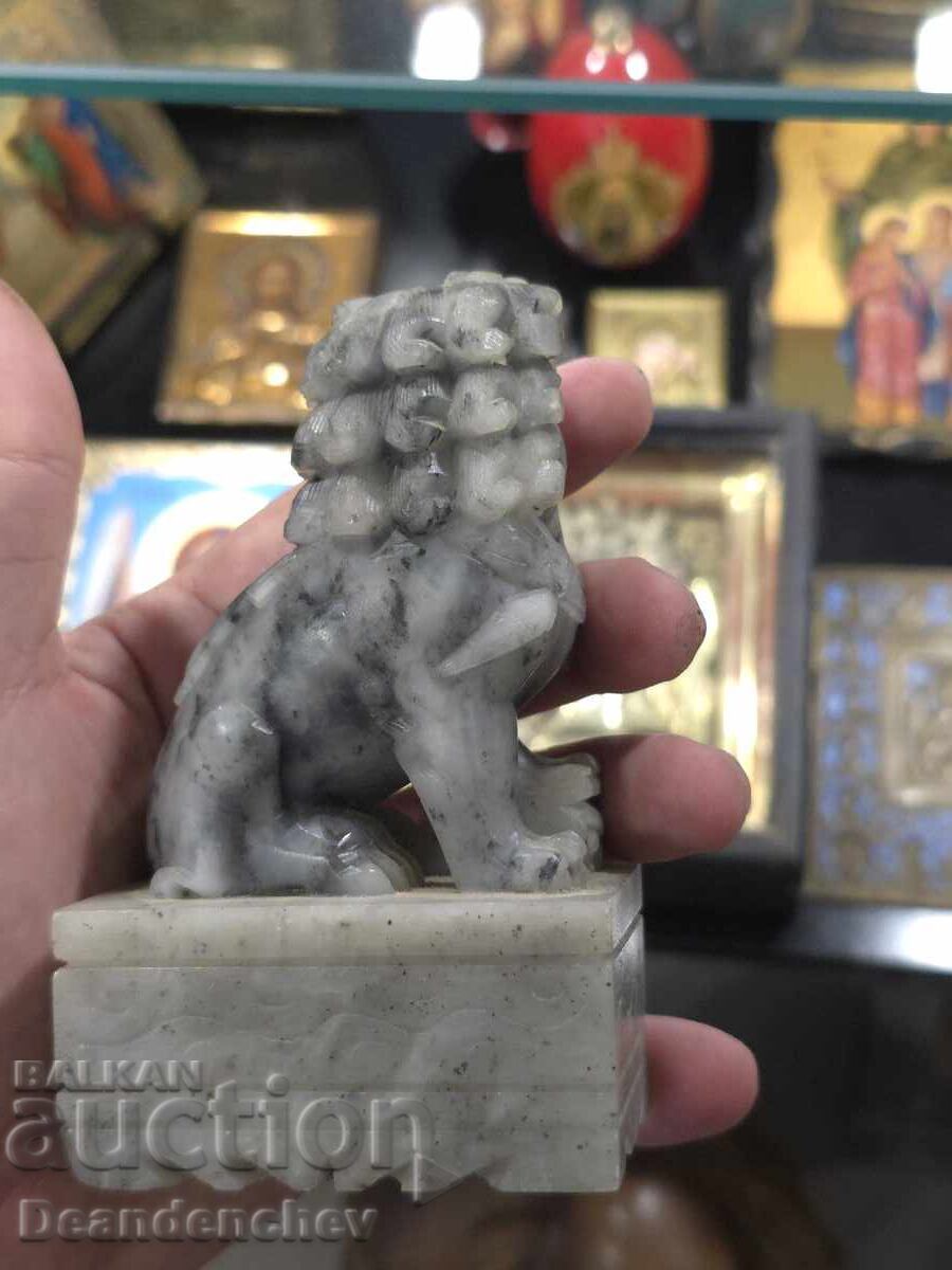 Παράδοση ΑΝΤΙΚΑ ΚΙΝΕΖΙΚΗ ΣΚΑΛΙΣΤΗ ΦΙΓΟΥΡΑ ΣΚΥΛΟΥ ΦΥΛΑΚΑ ΑΠΟ ΣΑΠΟΥΝΟΛΙΘΟ