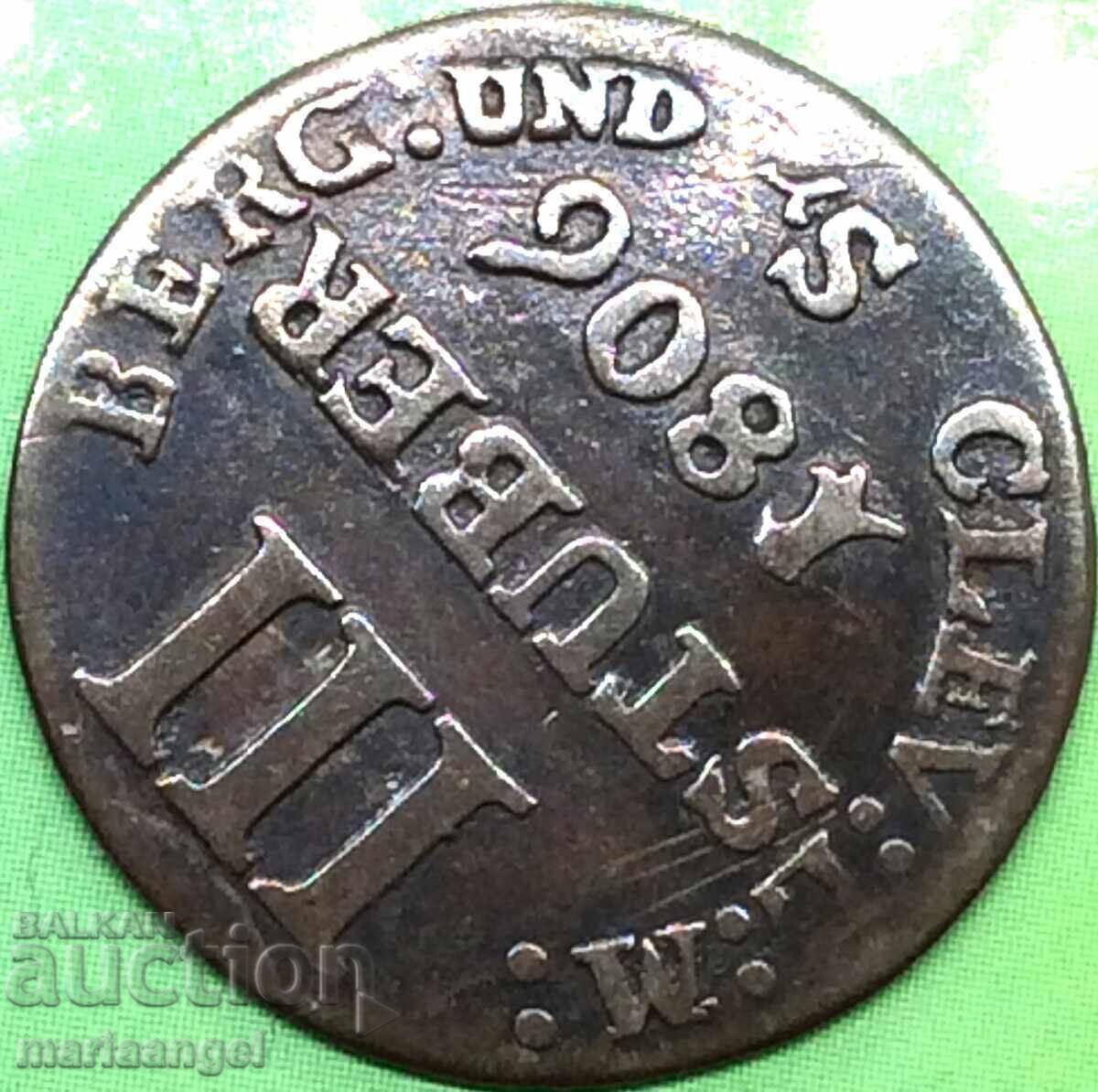 Δημοπρασία Γιόζεφ Ναπολέων 3 κρόιτσερ 1806 Γερμανία Βεστφαλία ασήμι