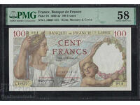 Franța 100 franci 1941 PMG 58 Pick 94 Unc
