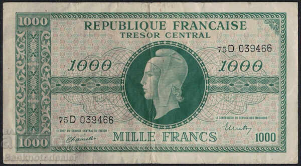 Γαλλία 1000 φράγκα 1945 Pick 107 Γαλλία 1000 φράγκα 1945 Pick 107