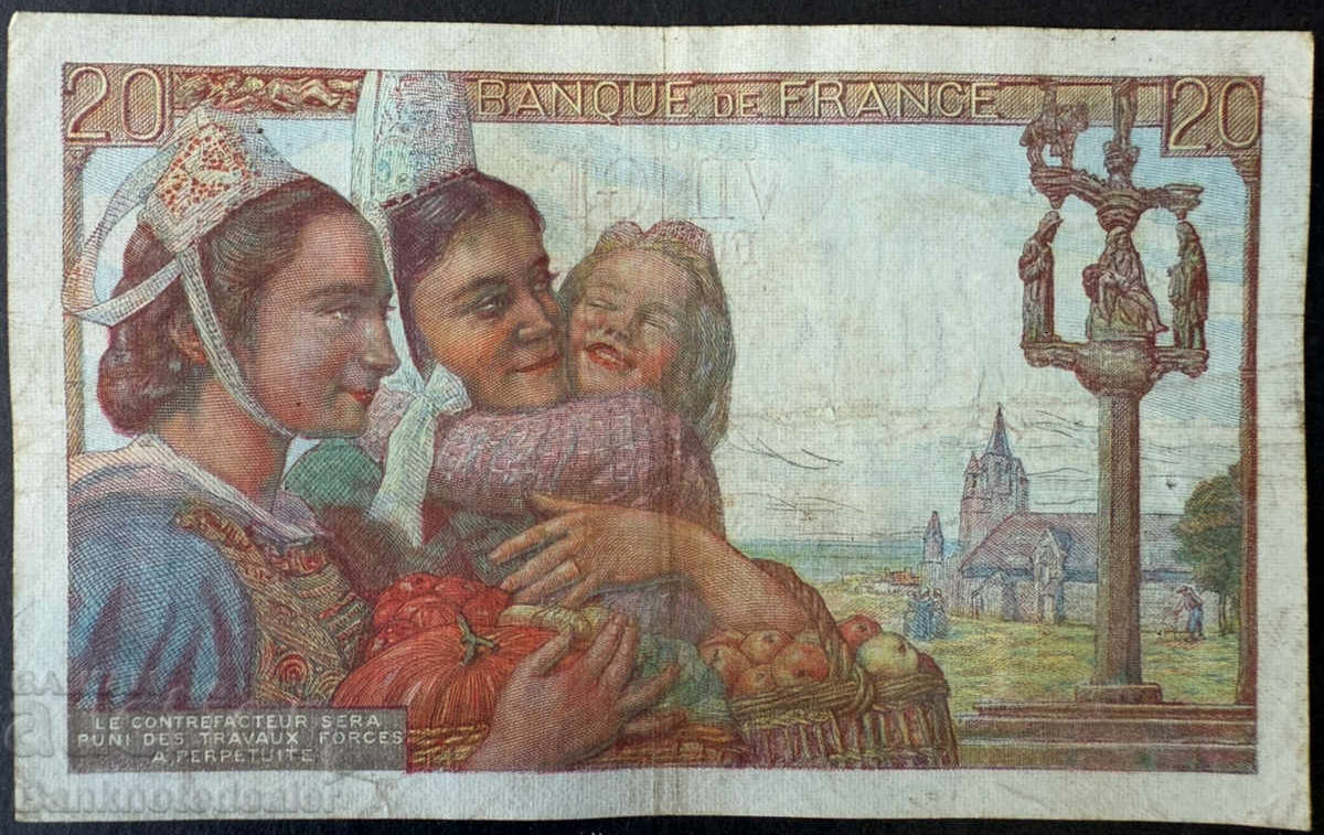 Γαλλία 20 Φράγκα 12.2.1942 Pick 100a Ref 9496 με τιμή 12.00 BGN | € 6.14