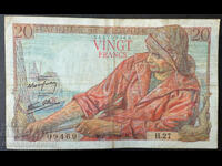 Franța 20 Franci 12.2.1942 Pick 100a Ref 9496