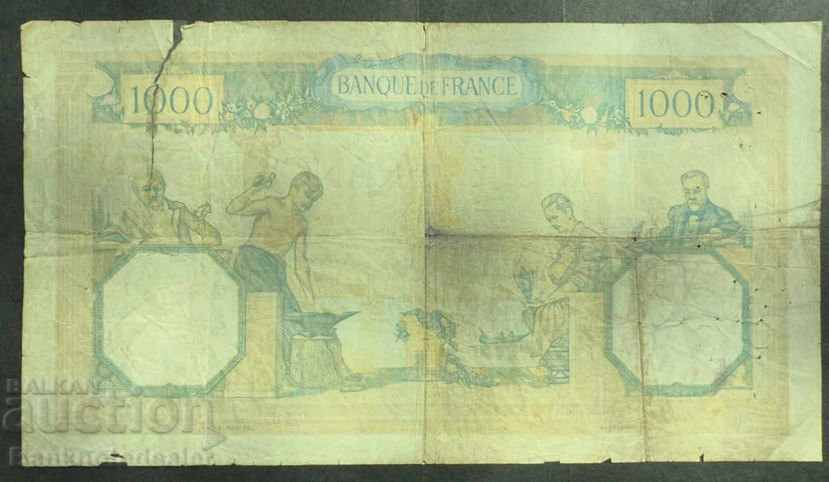 France 1000 Francs 1938 Pick 79b Ref 3317 with price 12.00 BGN | € 6.14