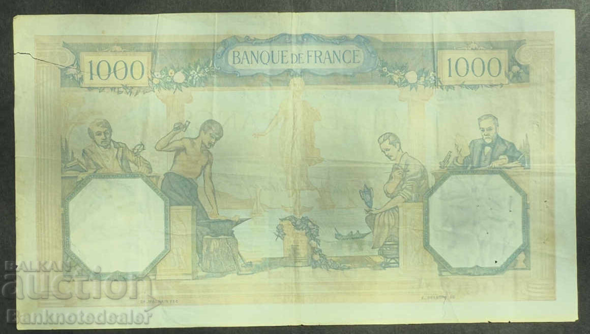 Γαλλία 1000 Φράγκα 1938 Pick 79b Ref 3326 με τιμή 12.00 BGN | € 6.14 Γαλλία 1000 Φράγκα 1938 Pick 79b Ref 3326 με τιμή 12.00 BGN | € 6.14