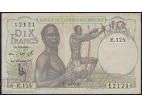 Africa Occidentală Franceză 10 Franci 1953 Pick 37 Ref 2121