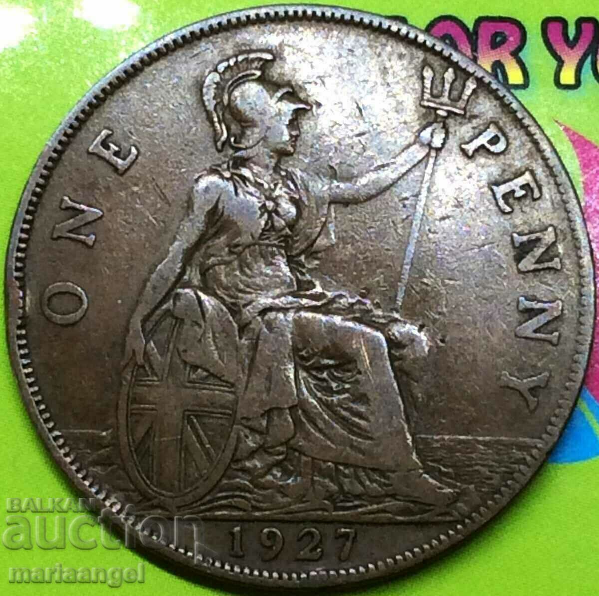 Marea Britanie 1 penny 1927 30mm cu preț 4.00 BGN | € 2.05 Marea Britanie 1 penny 1927 30mm cu preț 4.00 BGN | € 2.05