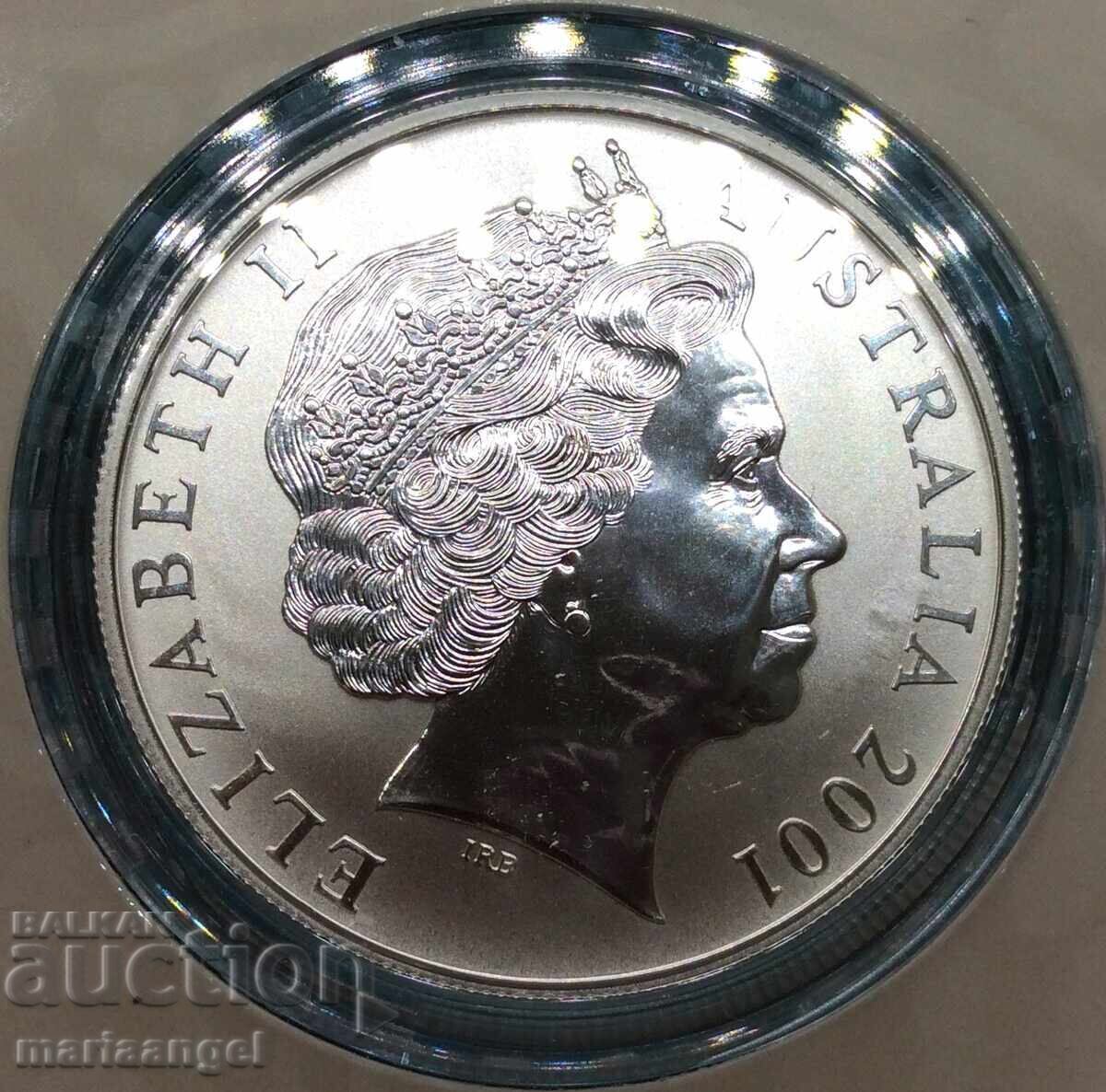 Auction Australia 1 Dollar 2001 1 Oz UNC PROOF Elizabeth II Silver Auction Australia 1 Dollar 2001 1 Oz UNC PROOF Elizabeth II Silver