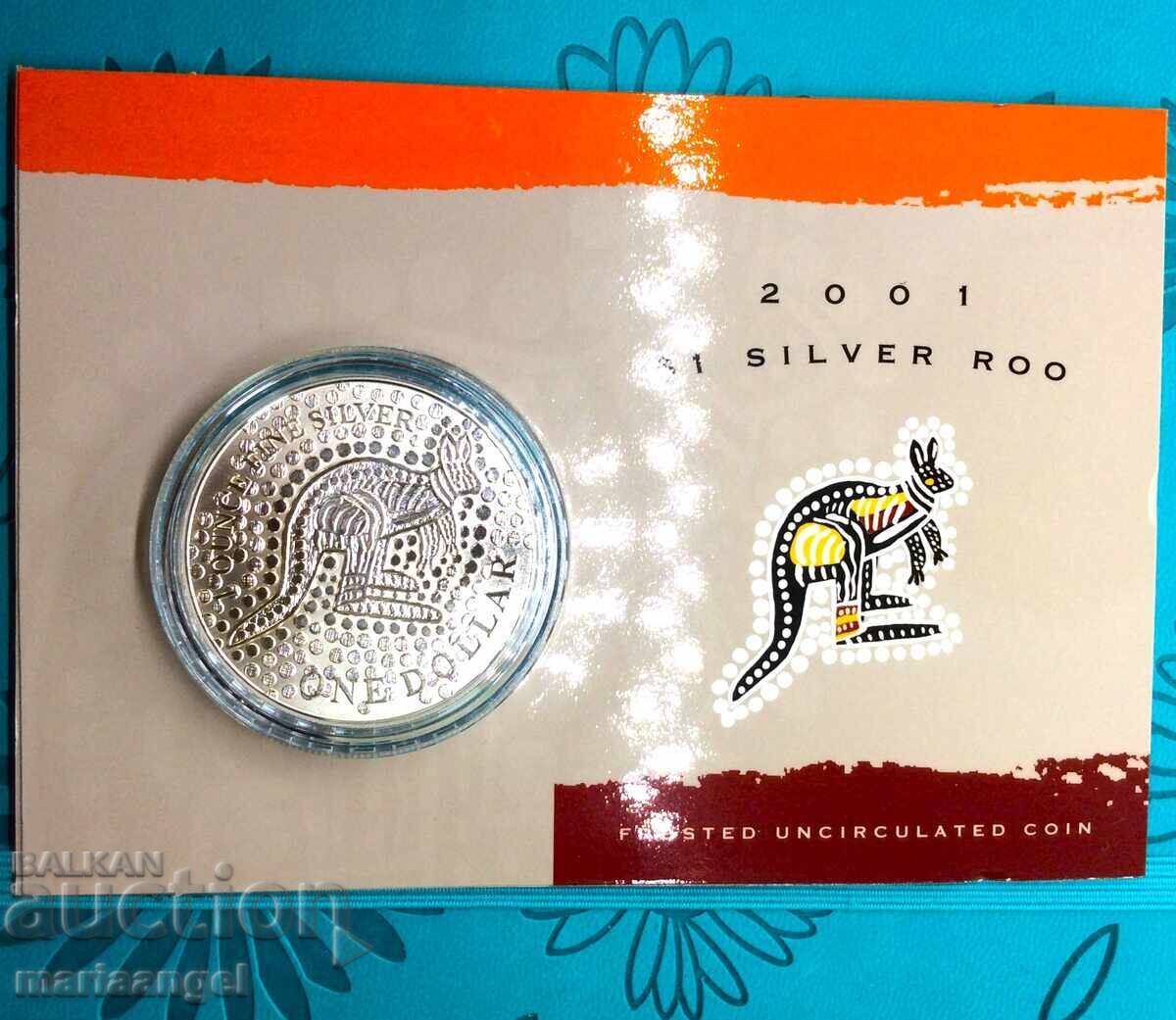 Australia 1 Dollar 2001 1 Oz UNC PROOF Elizabeth II Silver - 5 Australia 1 Dollar 2001 1 Oz UNC PROOF Elizabeth II Silver - 5