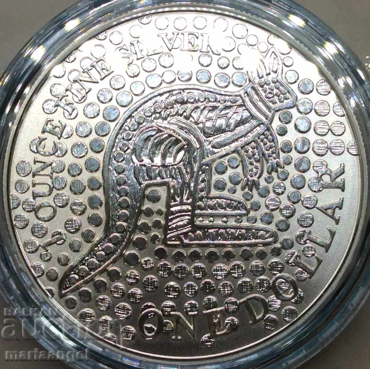 Australia 1 Dollar 2001 1 Oz UNC PROOF Elizabeth II Silver Australia 1 Dollar 2001 1 Oz UNC PROOF Elizabeth II Silver