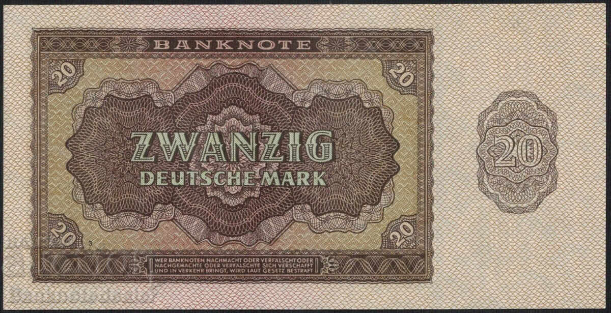 Germany 20 mark 1955 Pick 19 Uncirculated with price 50.00 BGN | € 25.56
