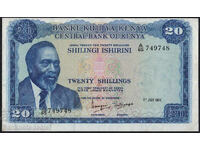 Κένυα 20 σελίνια 1972 Pick 8c Ref 9748 λάθος κοπής