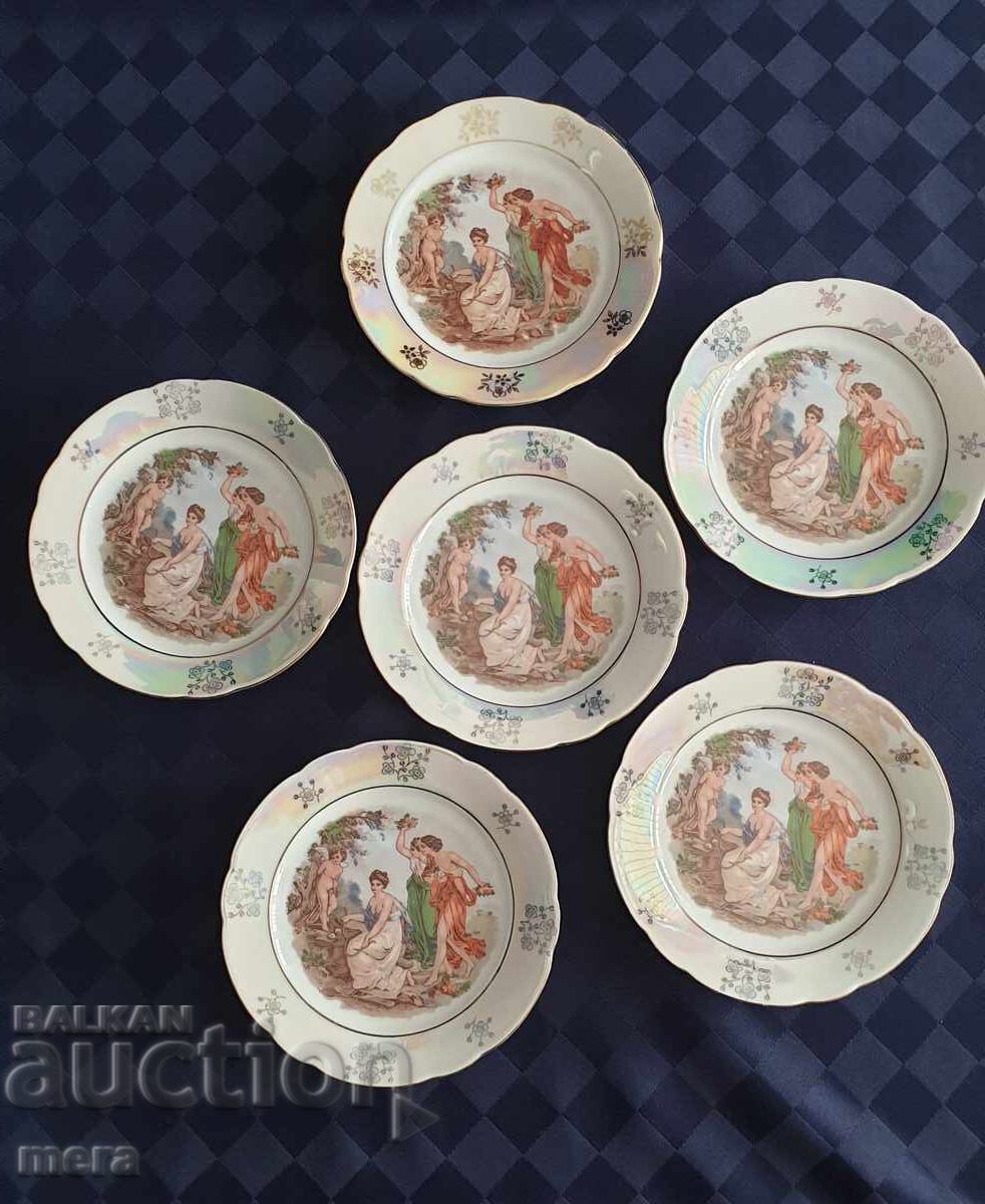 Porcelain iridescent plates - Kahla - 6 pieces - 5