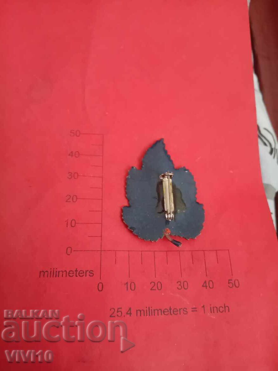 Αρχαία καρφίτσα σμάλτου, φύλλο με τιμή 20.00 BGN | € 10.23