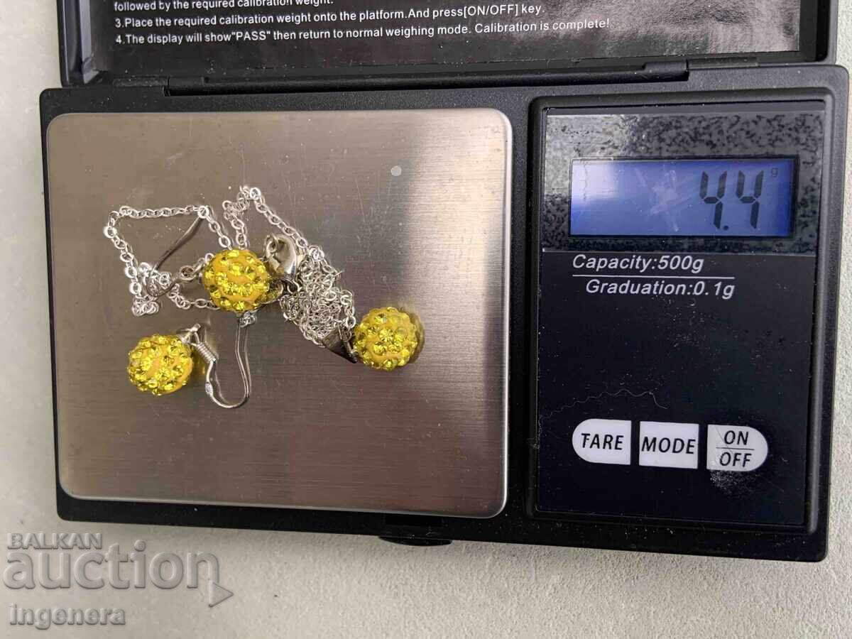 КОМПЛЕКТ ОБЕЦИ КОЛИЕ ГЕРДАН СРЕБРО 925 НОВО - 6