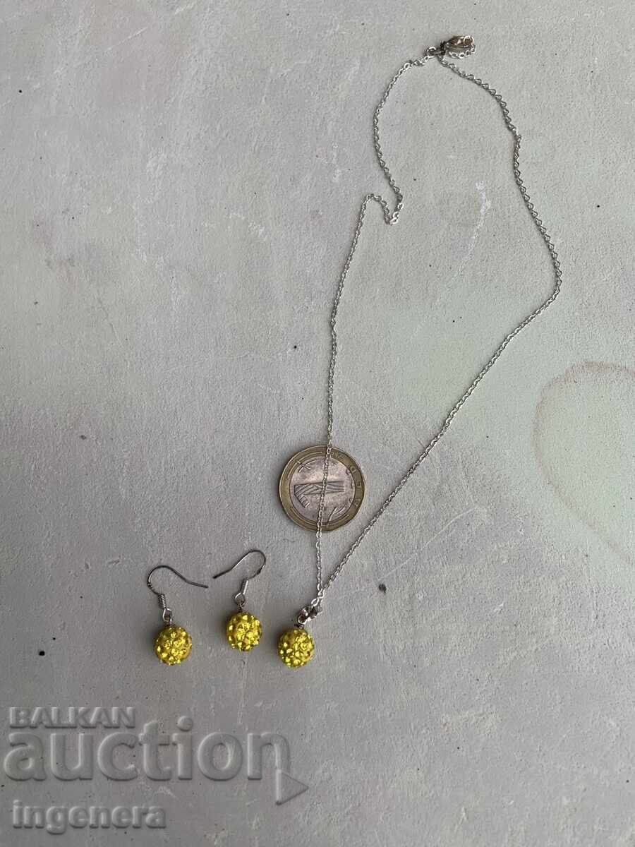 КОМПЛЕКТ ОБЕЦИ КОЛИЕ ГЕРДАН СРЕБРО 925 НОВО