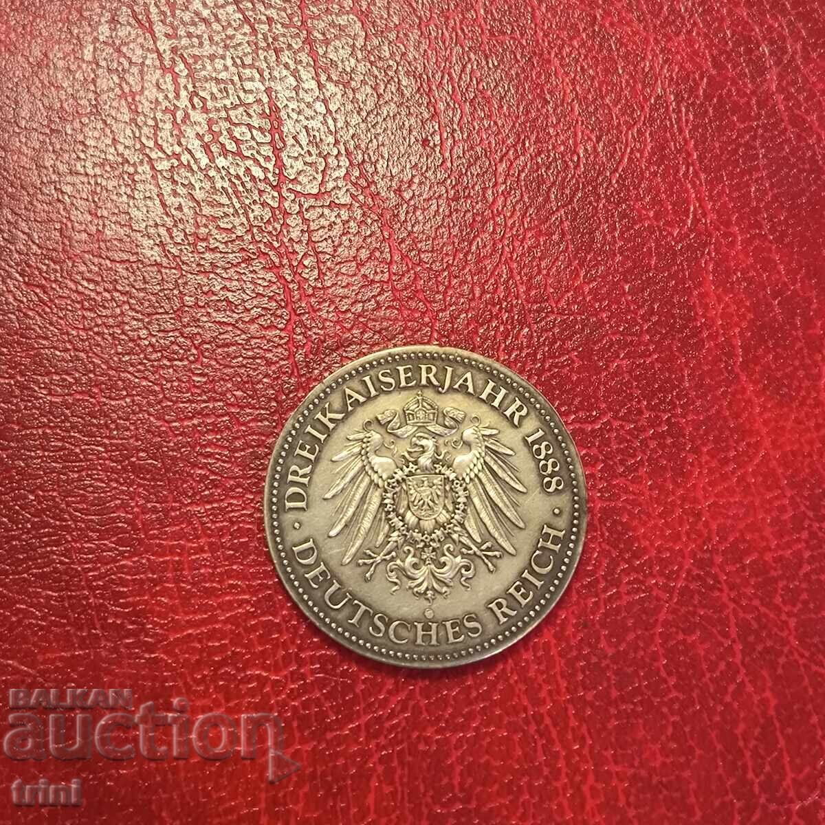 Medalie - Trei Ani Împărat al Prusiei Wilhelm I 1888 cu preț 15.00 BGN | € 7.67