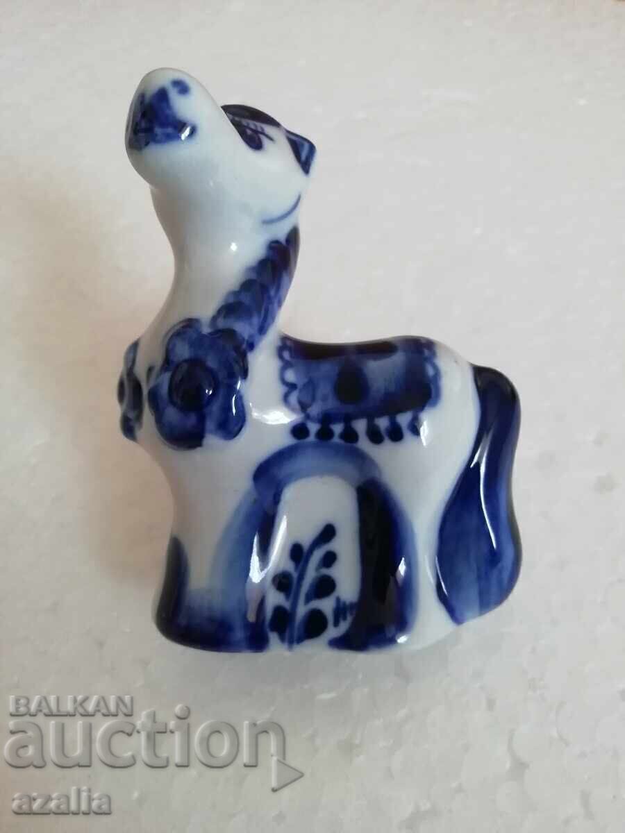 Porcelain Figurine Gzhel Horse Porcelain Figurine Gzhel Horse