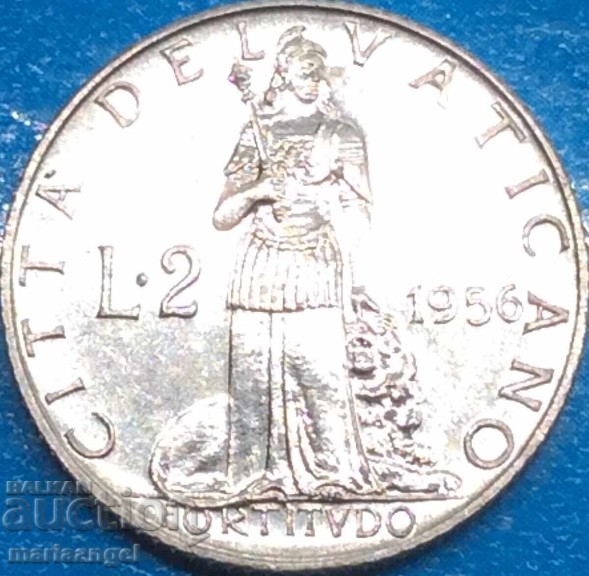 Licitație 2 Lire 1956 Vatican UNC PROOF-like Pius XII