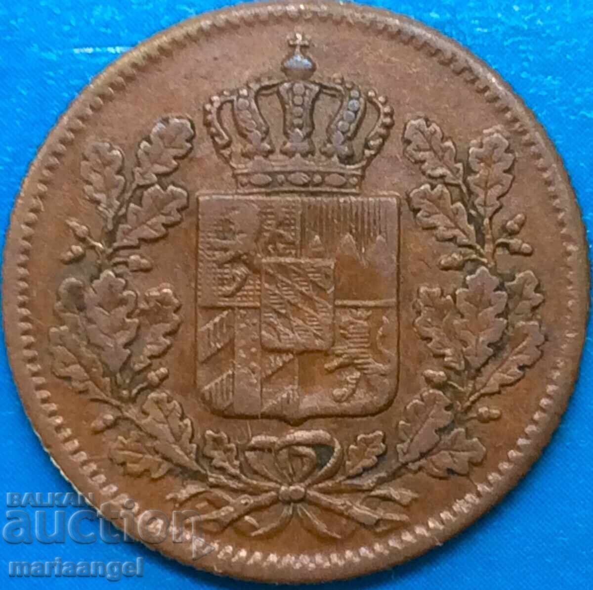 1/2 Kreuzer 1854 Βαυαρία Γερμανία Πόλη του Μονάχου