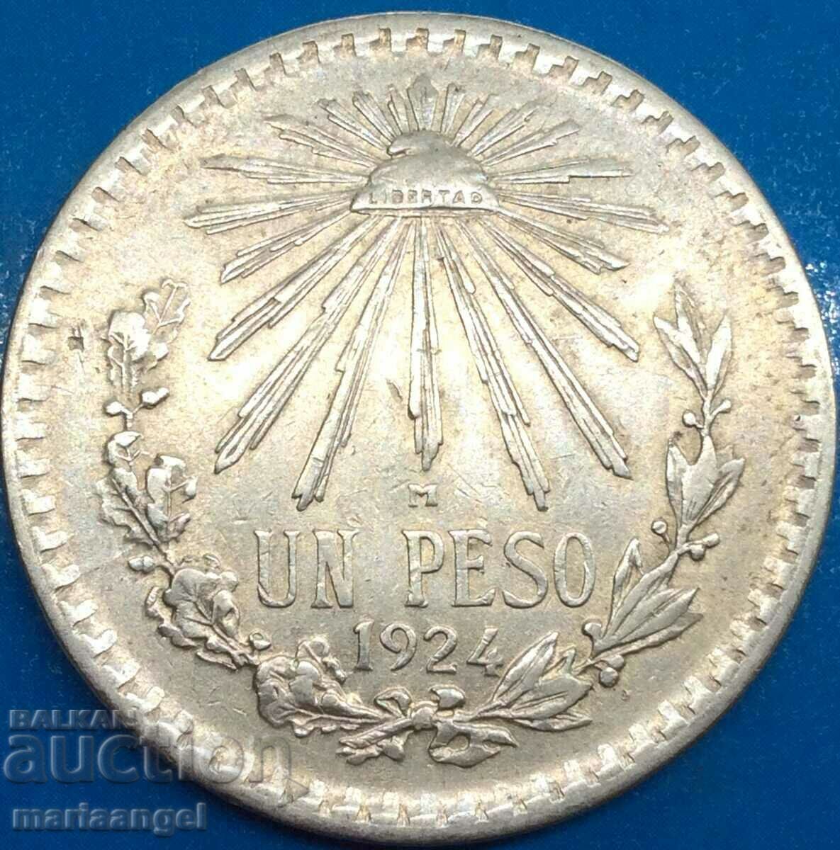 Mexic 1 peso 1924 16,57g argint Mexic 1 peso 1924 16,57g argint