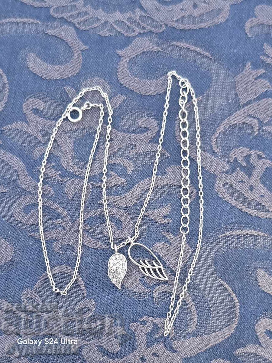 Сребърен синджир с висулка. От 40см до 46см. Пускам над 100 с цена 24.99 лв. | € 12.78