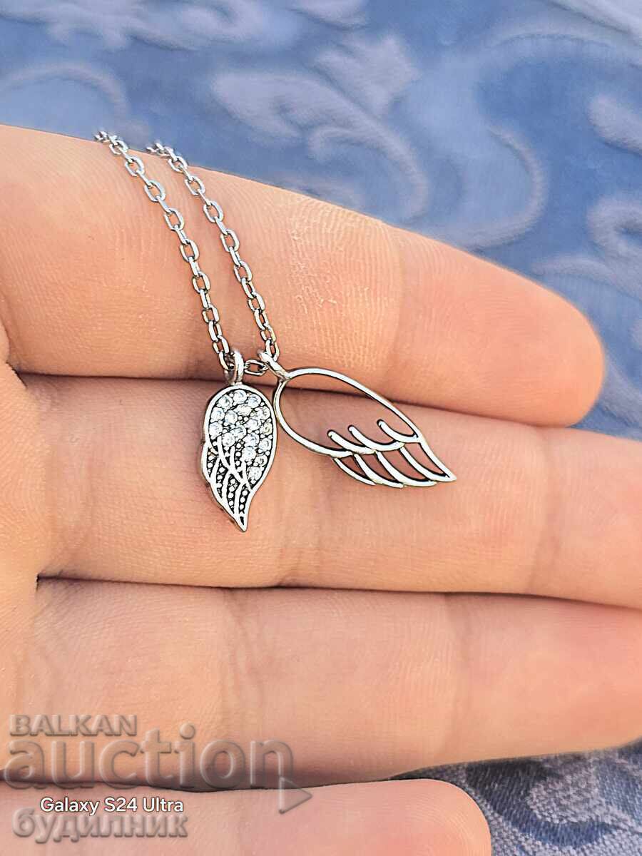 Сребърен синджир с висулка. От 40см до 46см. Пускам над 100 - 5