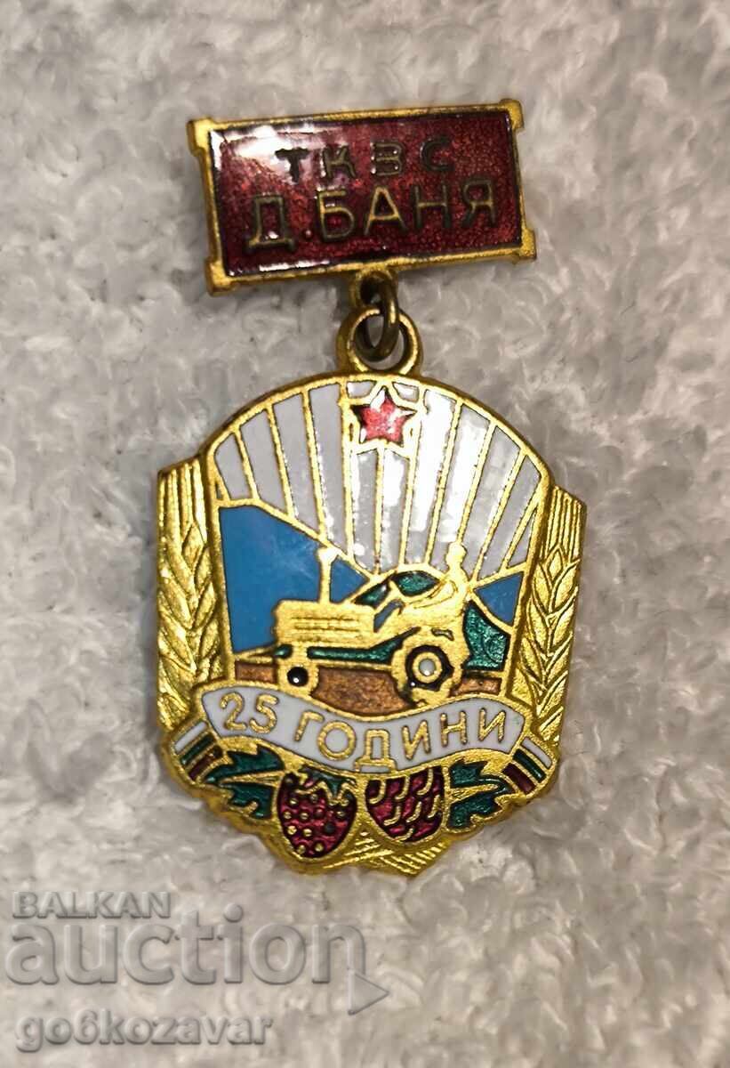 Рядък комунистически знак, значка ТКЗС-Д. БАНЯ с цена 22.00 лв. | € 11.25