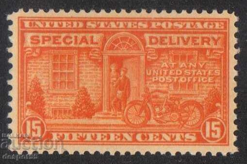 1925. SUA. Livrări speciale - motocicletă poștală 1925. SUA. Livrări speciale - motocicletă poștală
