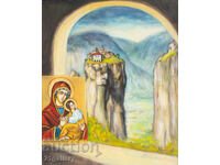 Картина маслени бои, пейзаж от Метеора