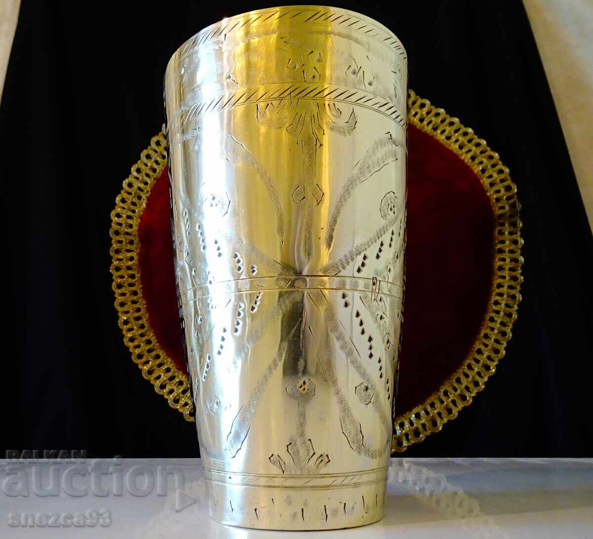 Αρχαία μπρούτζινη κούπα για βουτυρόγαλα, κούπα 700 ml - 6