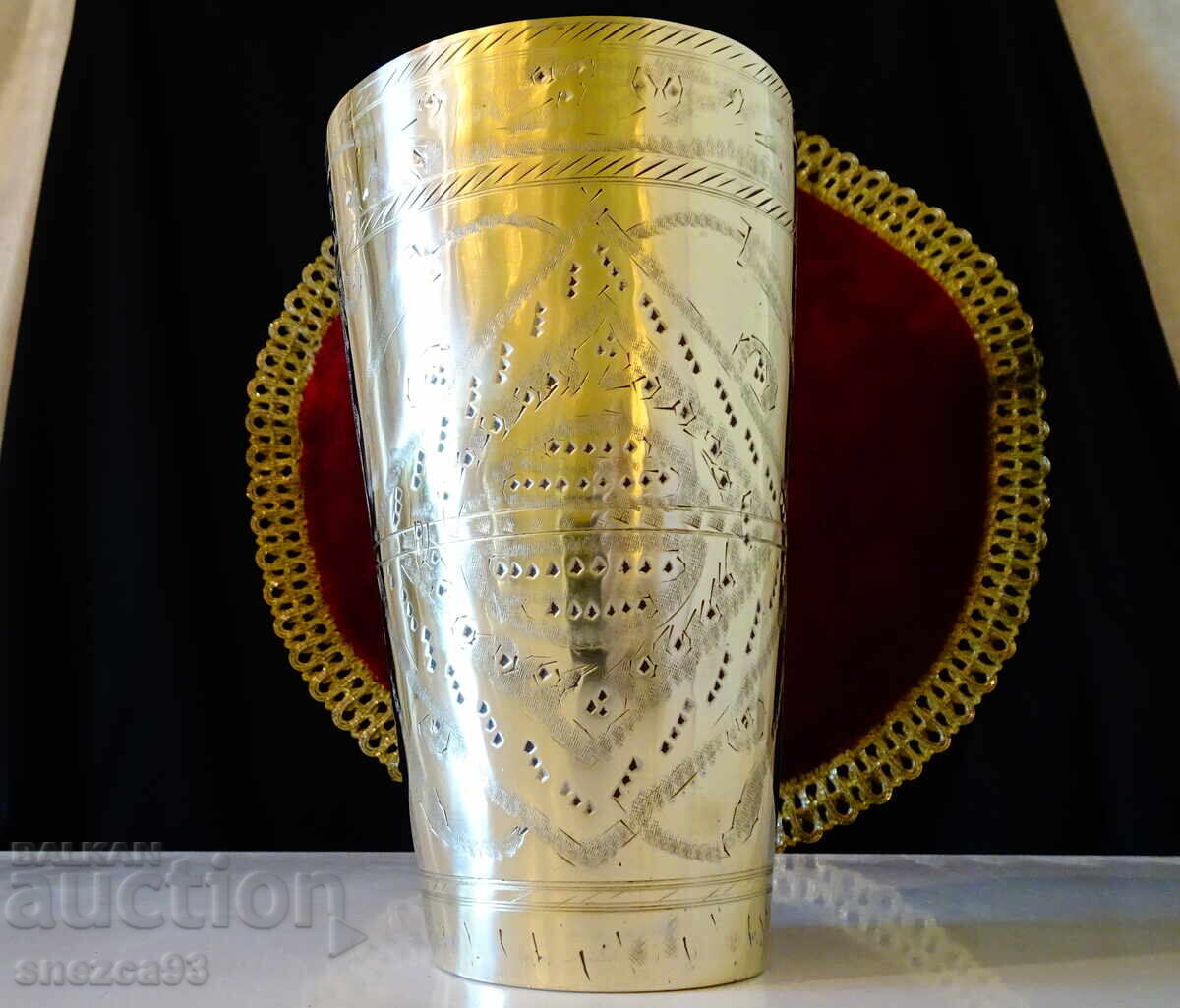 Αρχαία μπρούτζινη κούπα για βουτυρόγαλα, κούπα 700 ml - 7