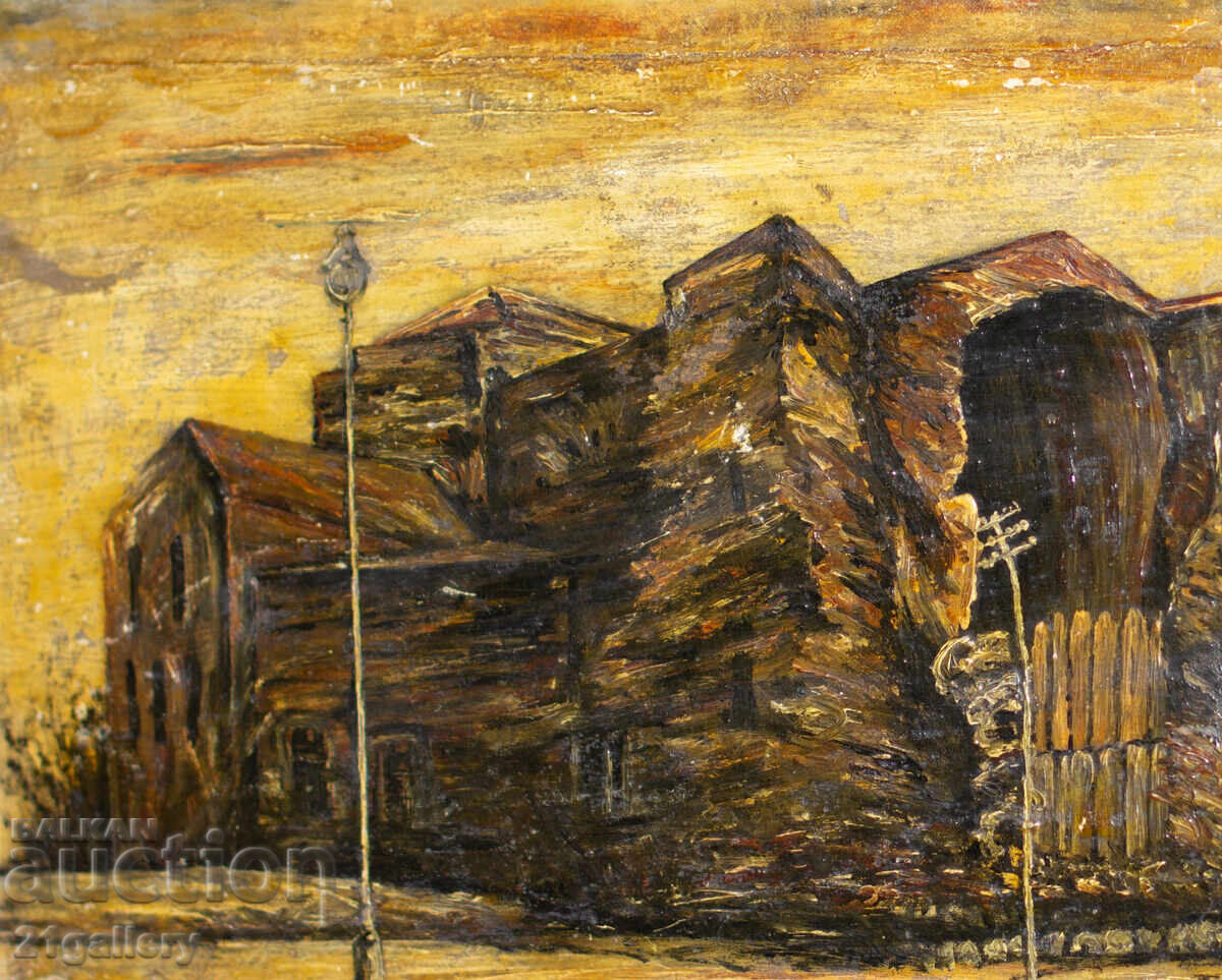 Аукцион Стара маслена картина, базиликата   " Света София "