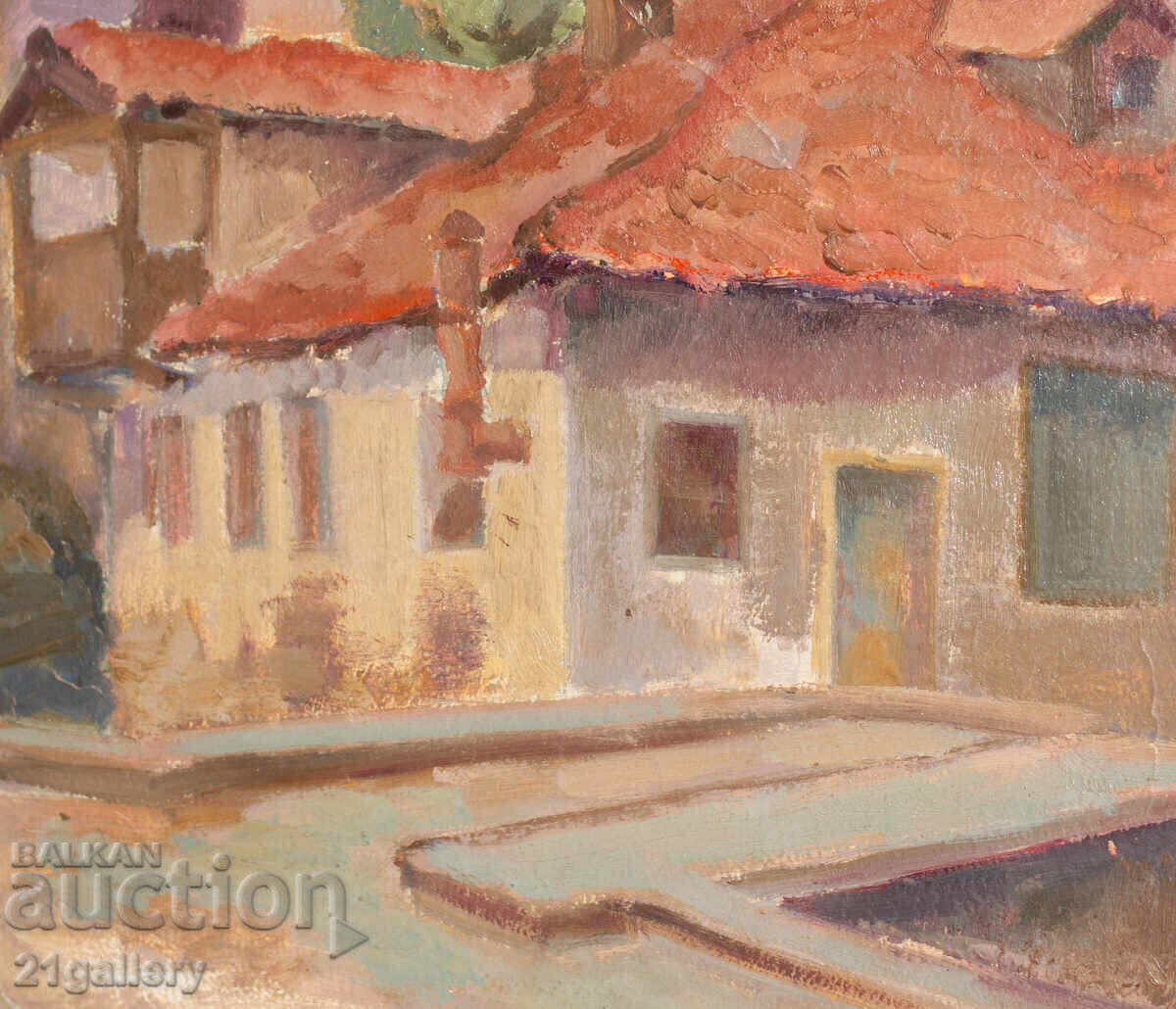 Old oil painting, city landscape - 5