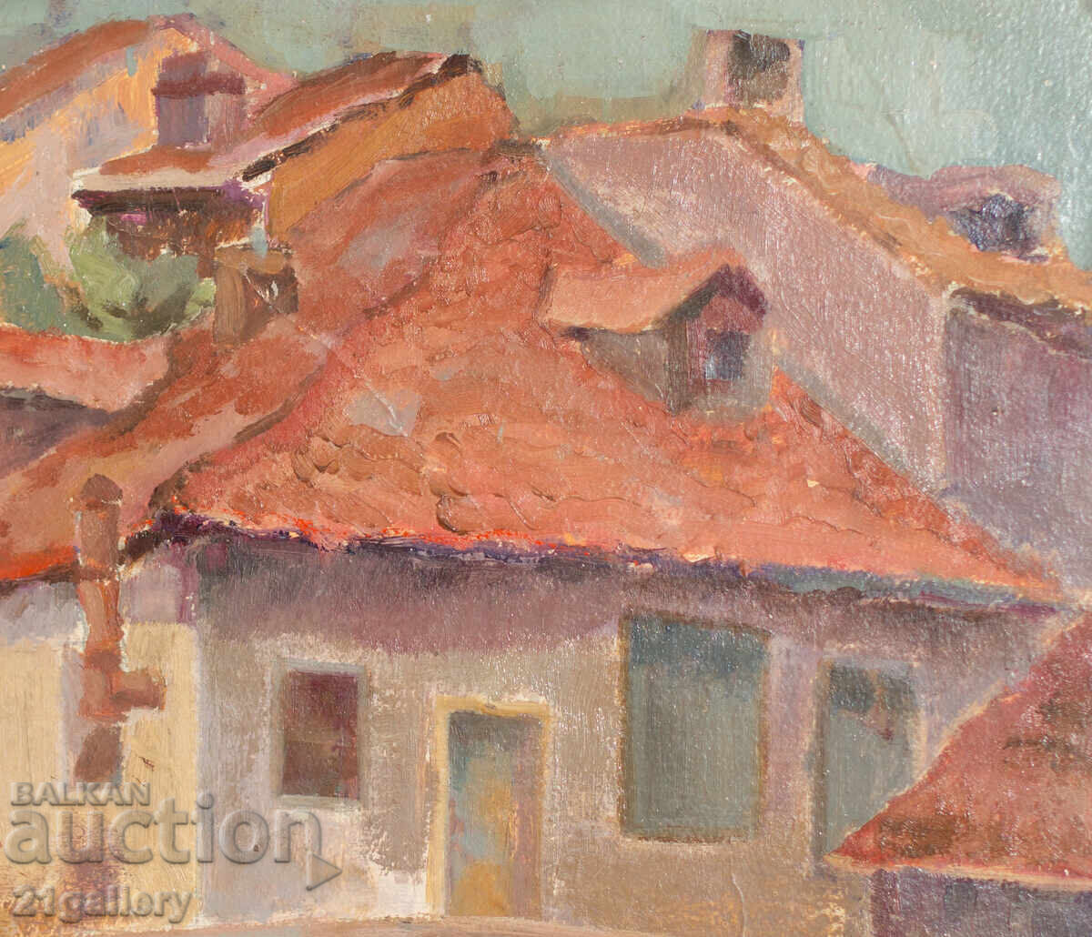 Old oil painting, city landscape - 6